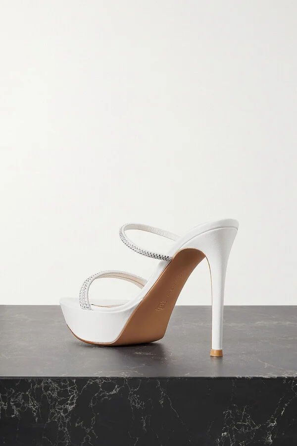 85 Crystal-Embellished Leather Platform Sandals - Image 3
