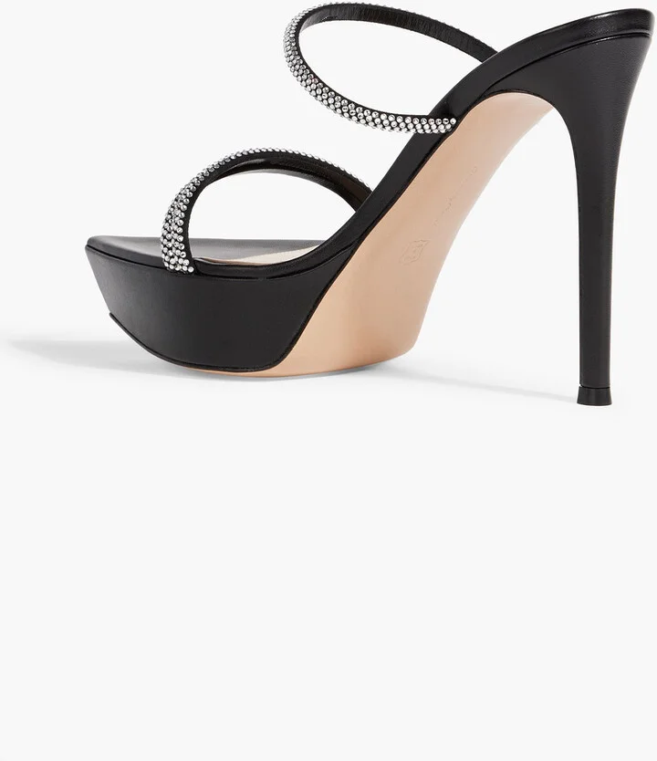 85 Crystal-Embellished Leather Platform Sandals - Image 6