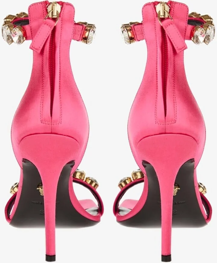 85 Crystal-Embellished Satin Sandals - Image 2