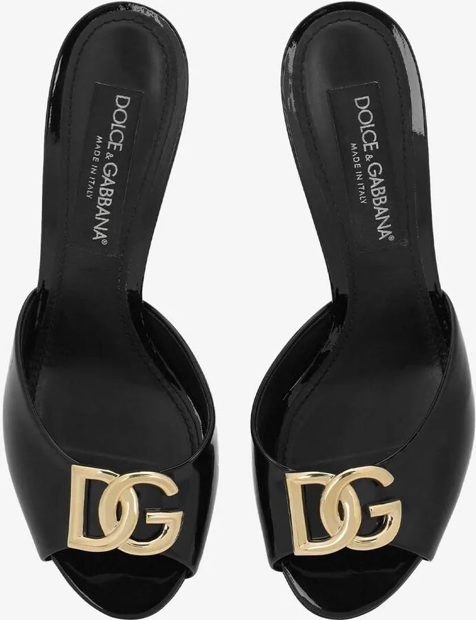 85 Logo Plaque Patent Leather Sandals - Image 3