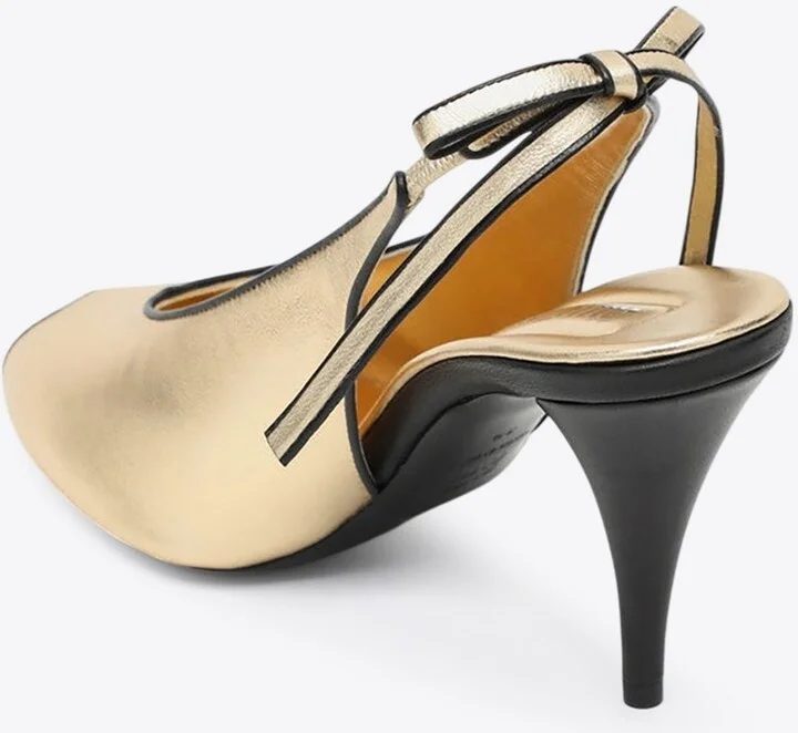 85 Metallic Leather Slingback Sandals - Image 2