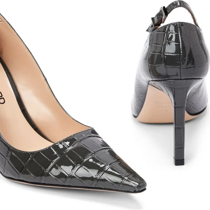 85mm Angelina croc-embossed leather pumps - Image 4