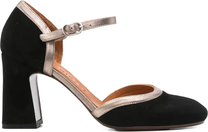 85mm Ankle-Strap Block-Heel Pumps