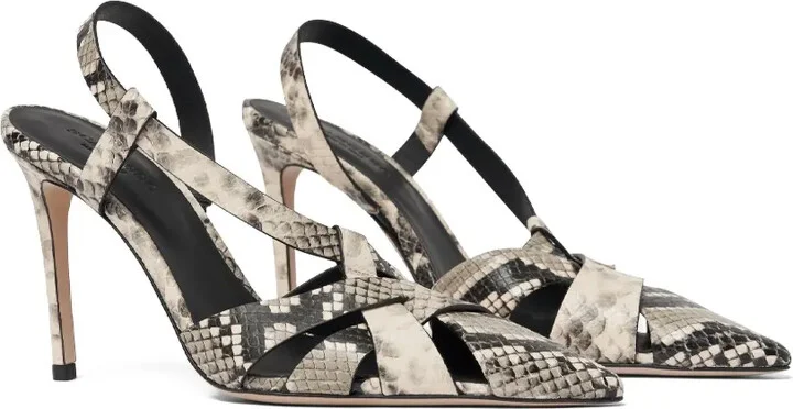 85mm Athena snakeskin-embossed slingback pumps - Image 2