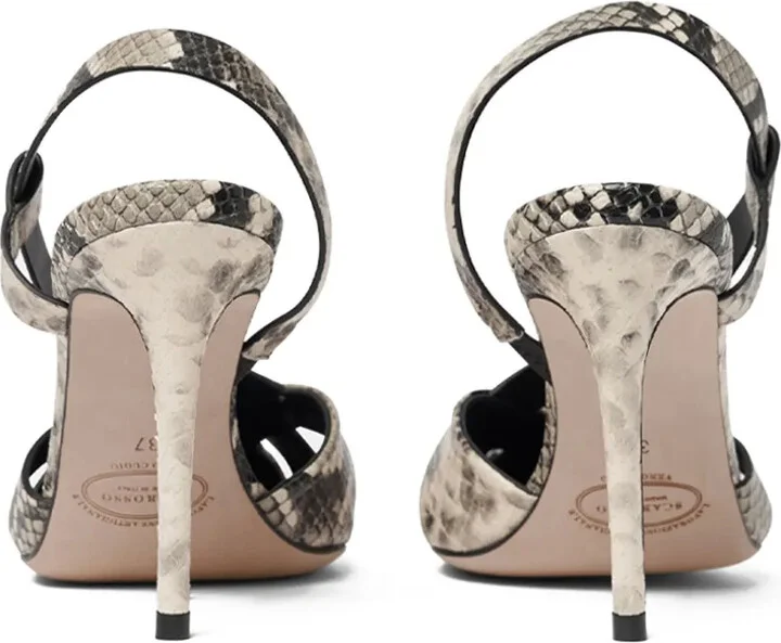 85mm Athena snakeskin-embossed slingback pumps - Image 3