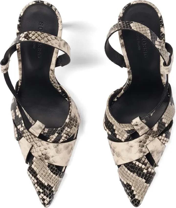 85mm Athena snakeskin-embossed slingback pumps - Image 4