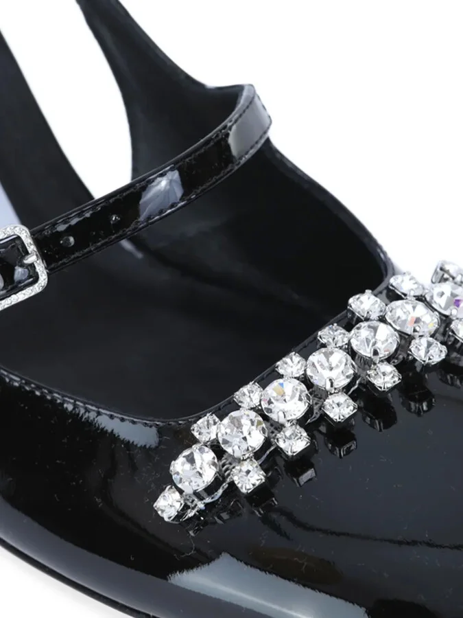 85mm Belinda crystal-embellished slingback pumps - Image 3