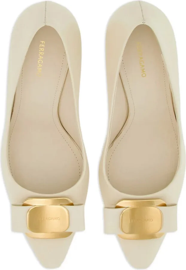 85mm Bow-Detail Leather Pumps - Image 4