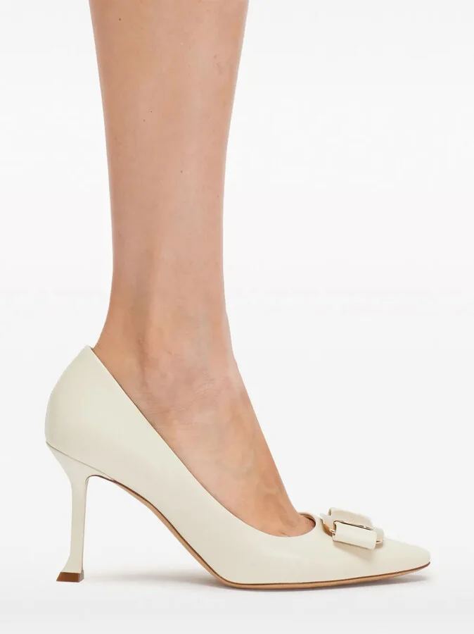 85mm Bow-Detail Leather Pumps - Image 5