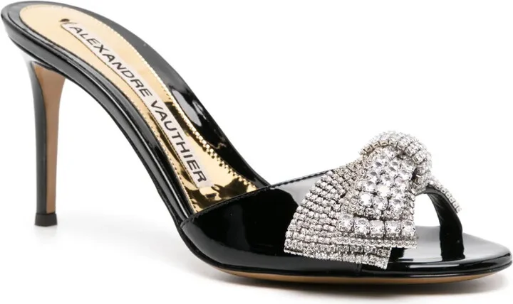 85mm Bow-Detail Patent Sandals - Image 2