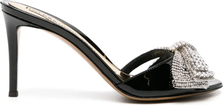 85mm Bow-Detail Patent Sandals