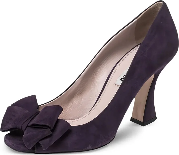 85mm Bow-Embellished Suede Pumps - Image 2