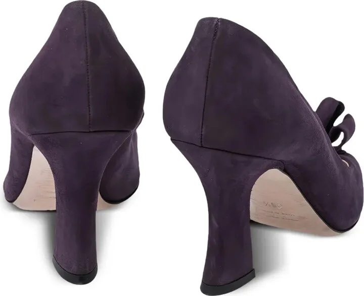 85mm Bow-Embellished Suede Pumps - Image 4