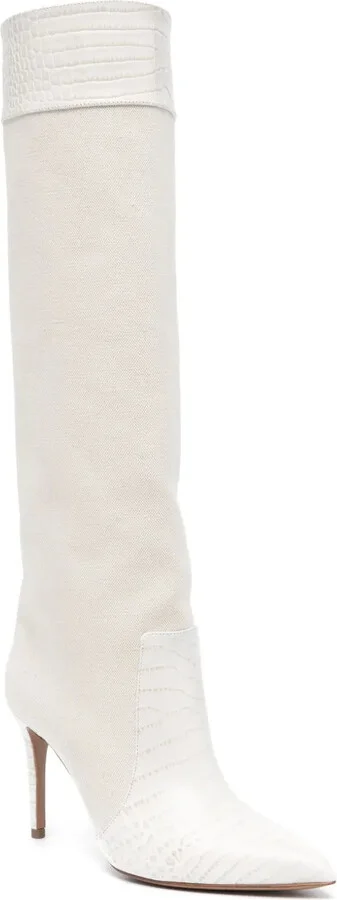 85mm Croc-Embossed Panels Boots - Image 2