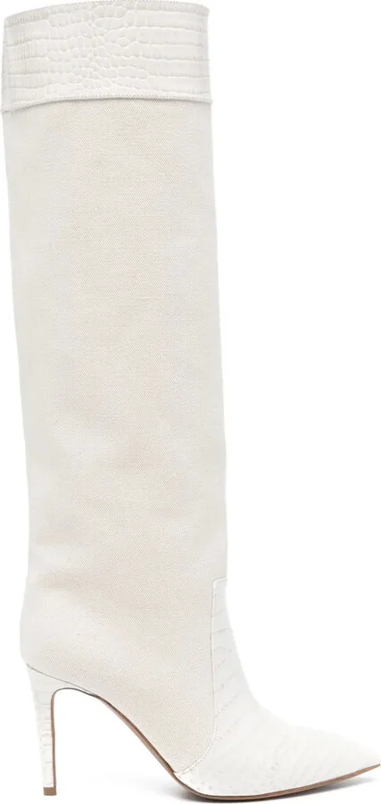 85mm Croc-Embossed Panels Boots