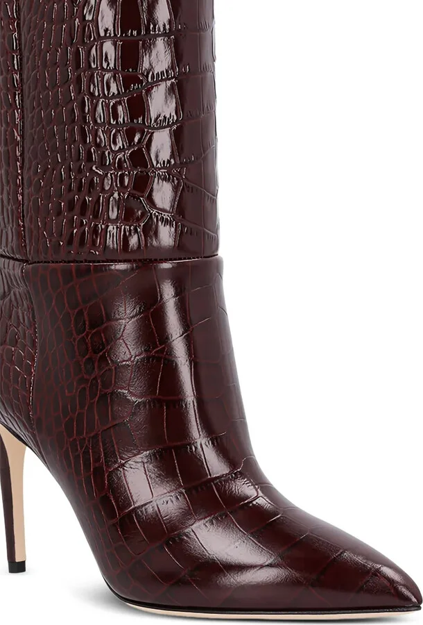 85mm Crocodile-Embossed Boots - Image 4