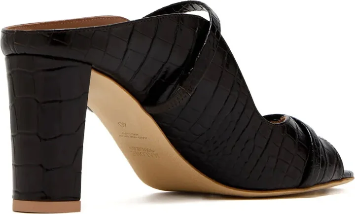 85mm Crocodile-Embossed Heeled Sandals - Image 3