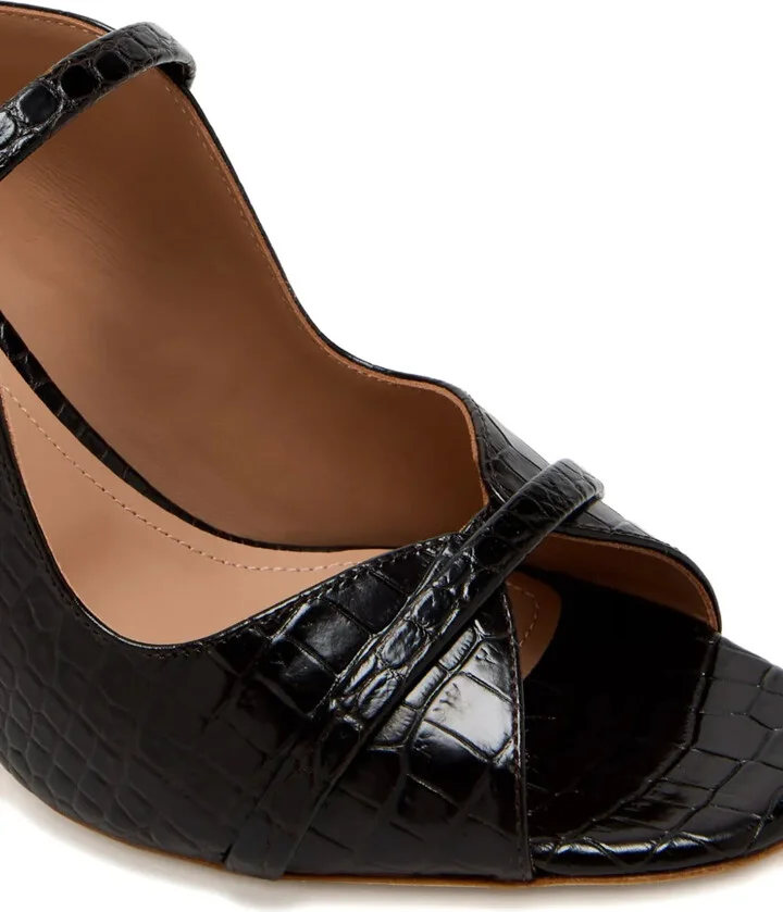 85mm Crocodile-Embossed Heeled Sandals - Image 4