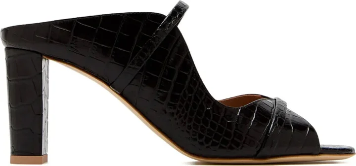 85mm Crocodile-Embossed Heeled Sandals
