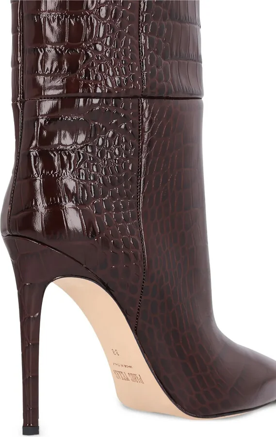 85mm Crocodile-Embossed Knee-High Boots - Image 2
