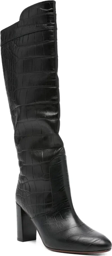 85mm Crocodile-Embossed Knee-High Boots - Image 2