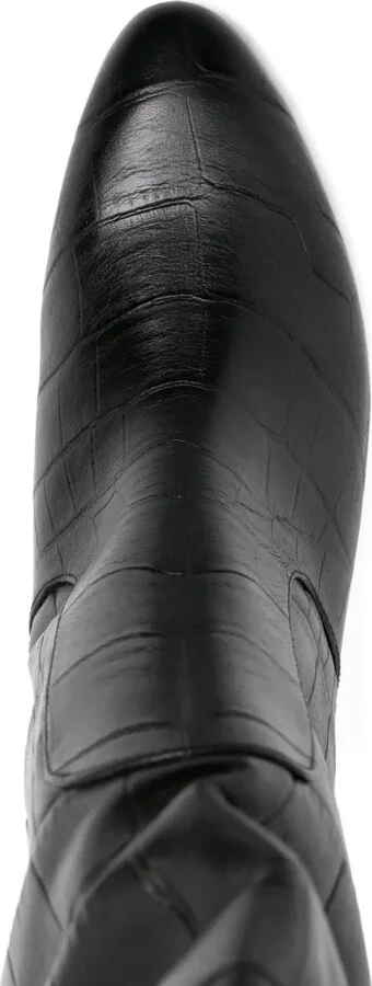 85mm Crocodile-Embossed Knee-High Boots - Image 4