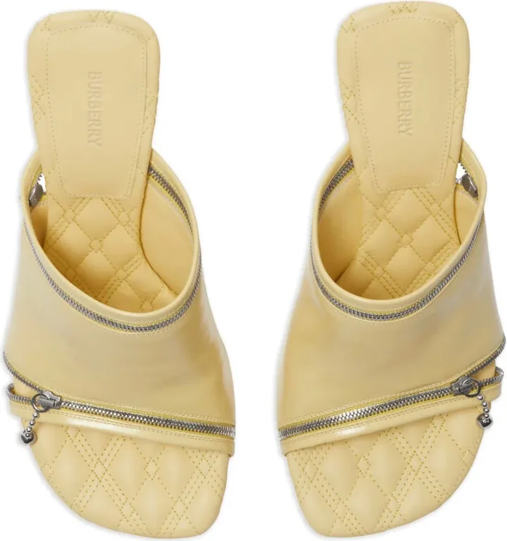 85mm Decorative-Zip Leather Sandals - Image 4