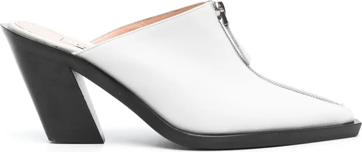 85mm Eclair-zip leather mules