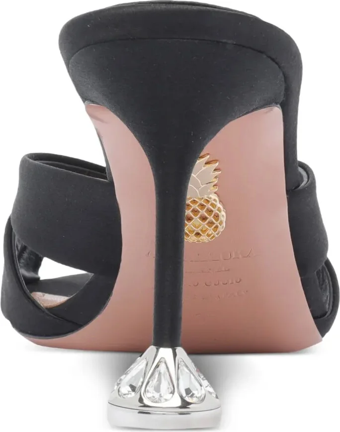 85mm Embellished Satin Heeled Sandals - Image 3
