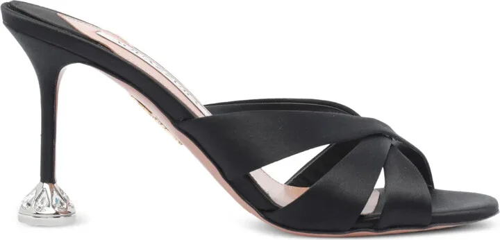 85mm Embellished Satin Heeled Sandals