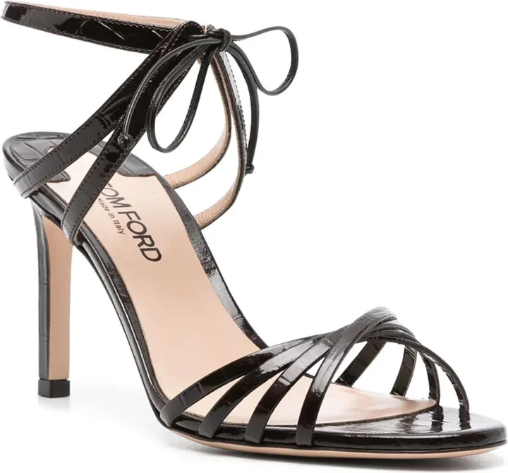 85mm Embossed-Crocodile Sandals - Image 2