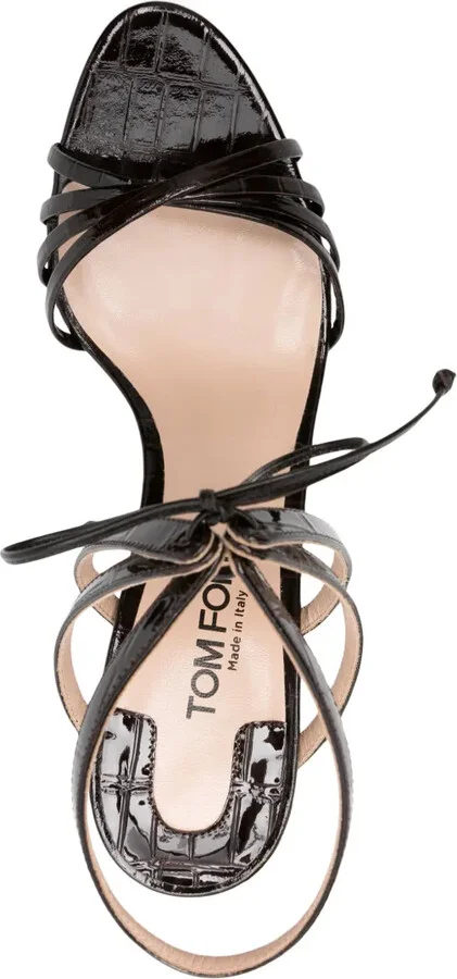 85mm Embossed-Crocodile Sandals - Image 4