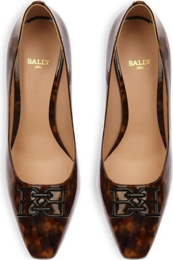 85mm Evanca leopard-print patent pumps - Image 3