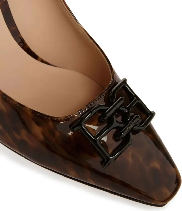 85mm Evanca leopard-print patent pumps - Image 4