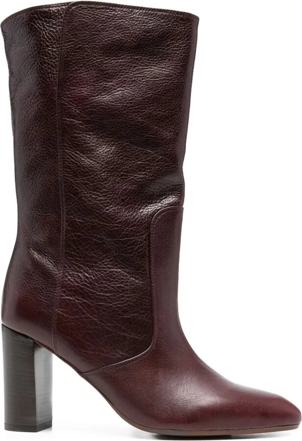 85mm Exis leather block-heel boots