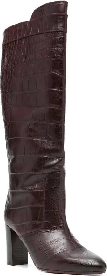 85mm Eybal crocodile-effect block-heel boots - Image 2