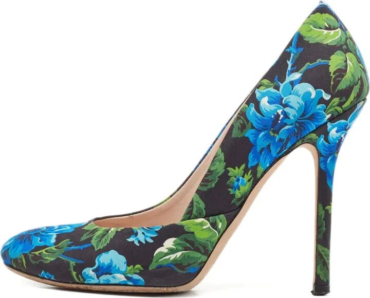 85mm Floral-Print Pumps