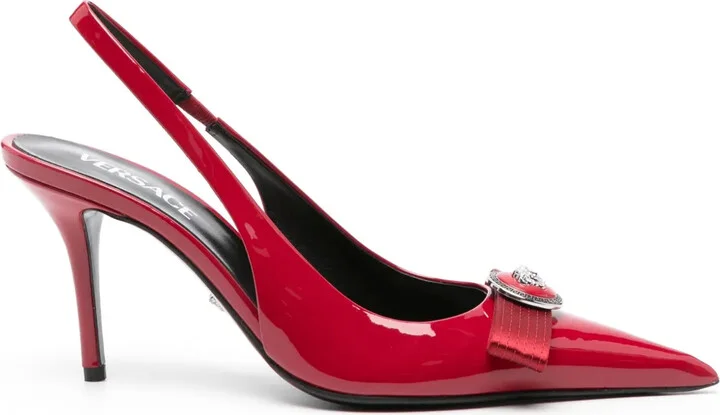 85mm Gianni-ribbon slingback pumps