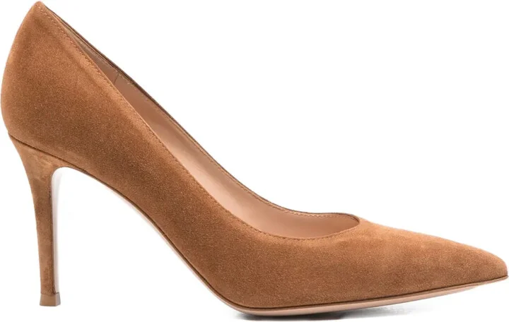 85mm Gianvito pointed-toe suede pumps