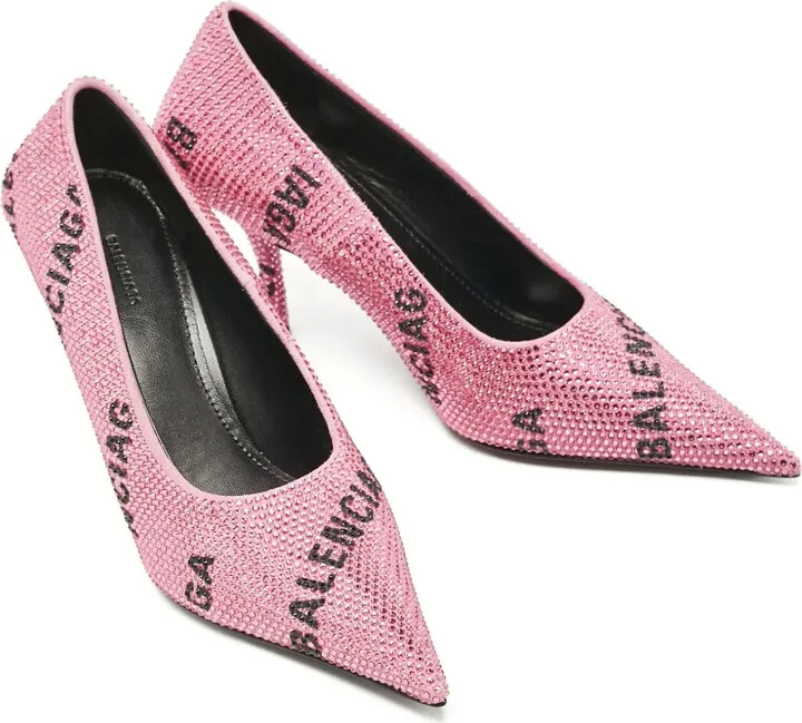 85mm Knife rhinestone-embellished pumps - Image 2
