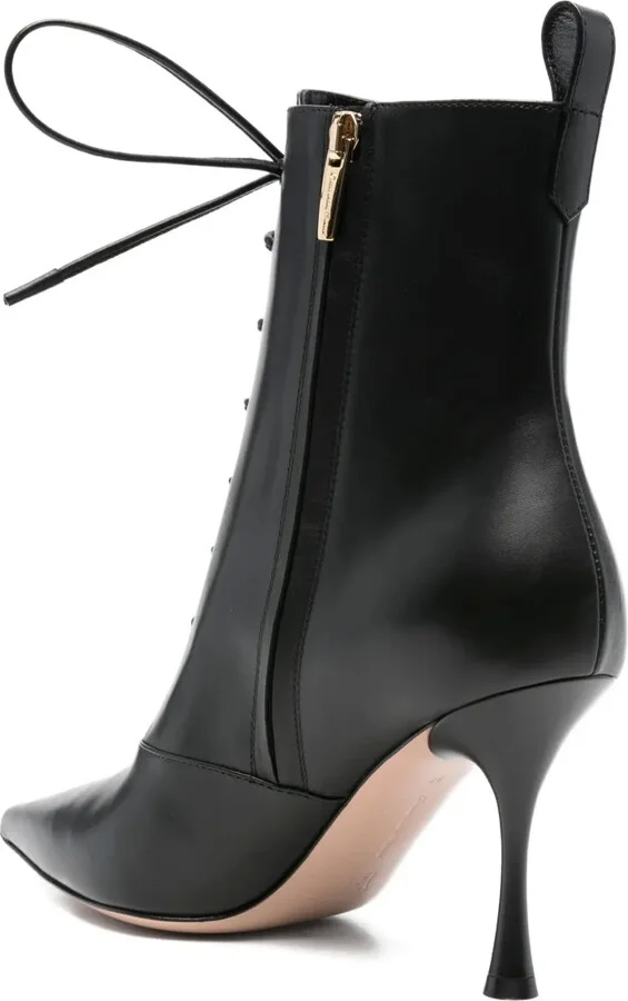 85mm Lace-Up Pointed-Toe Boots - Image 3