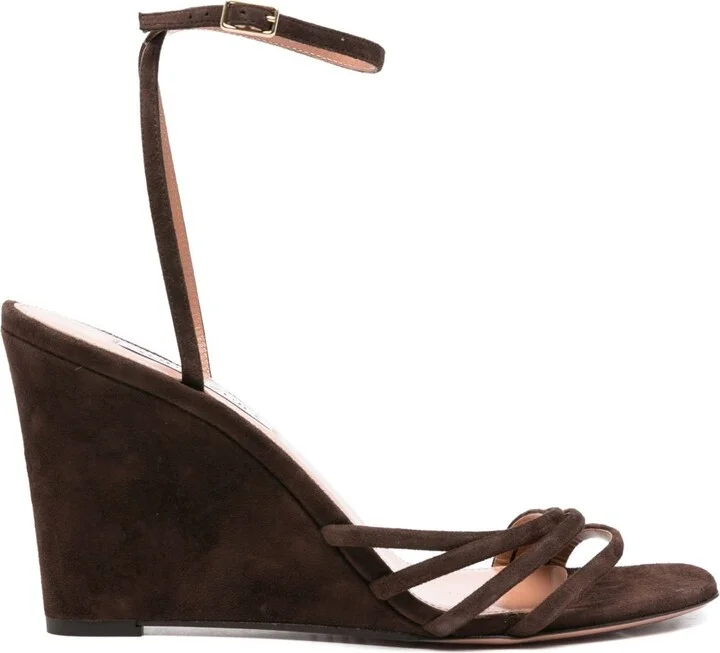 85mm Latour Ankle-Strap Wedge Sandals