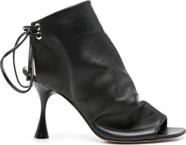 85mm Leather Ankle Boots