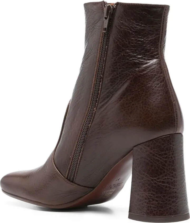 85mm Leather Block-Heel Ankle Boots - Image 3