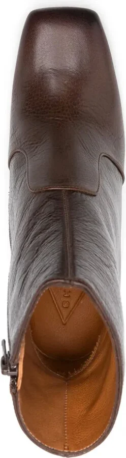 85mm Leather Block-Heel Ankle Boots - Image 4