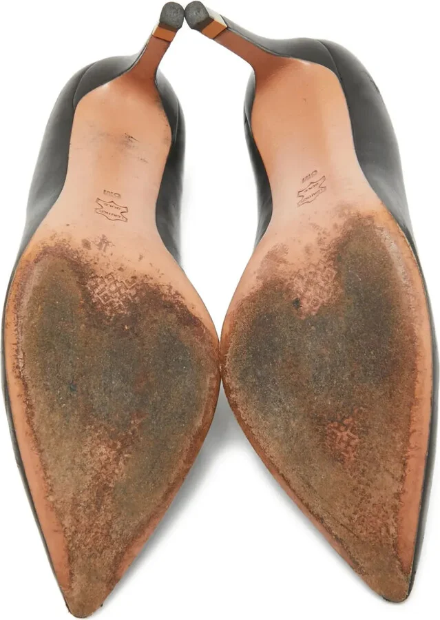 85mm Leather Heeled Pumps - Image 5