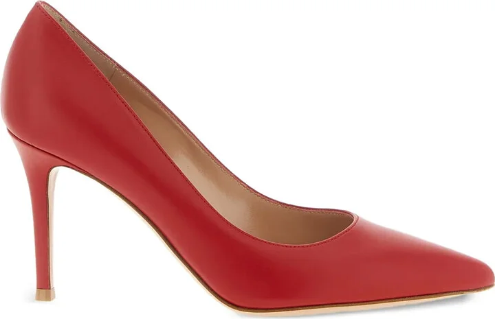 85mm Leather Heeled Pumps