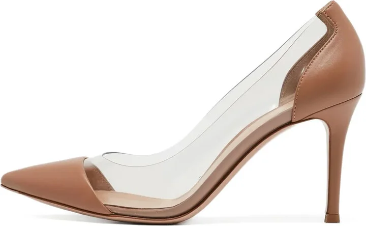85mm Leather Heeled Pumps