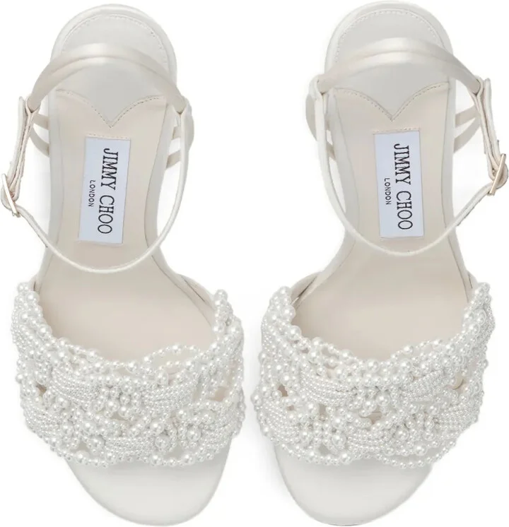 85mm Leather Heeled Sandals - Image 4