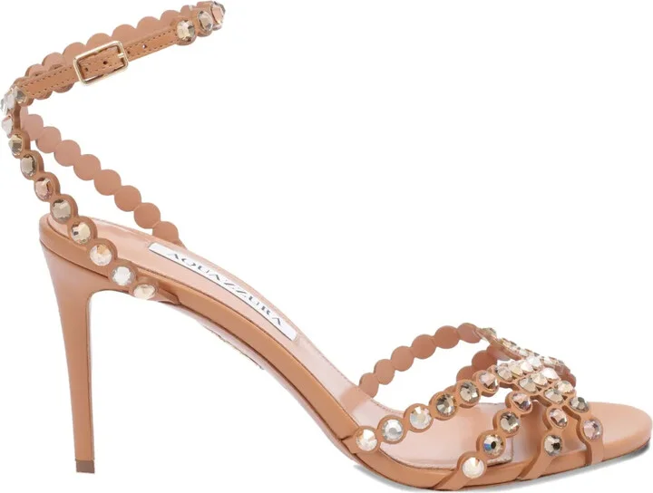 85mm Leather Heeled Sandals